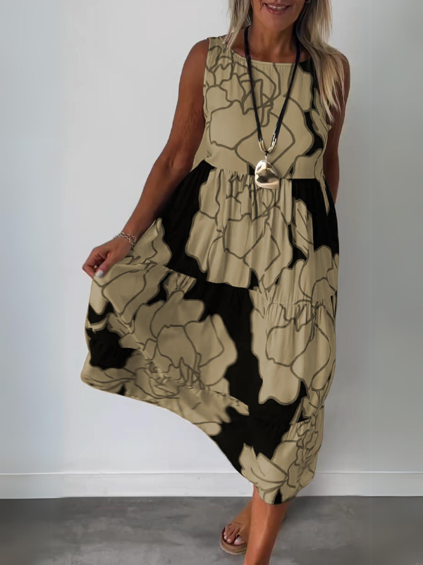 Schulterfreies Kleid mit Print