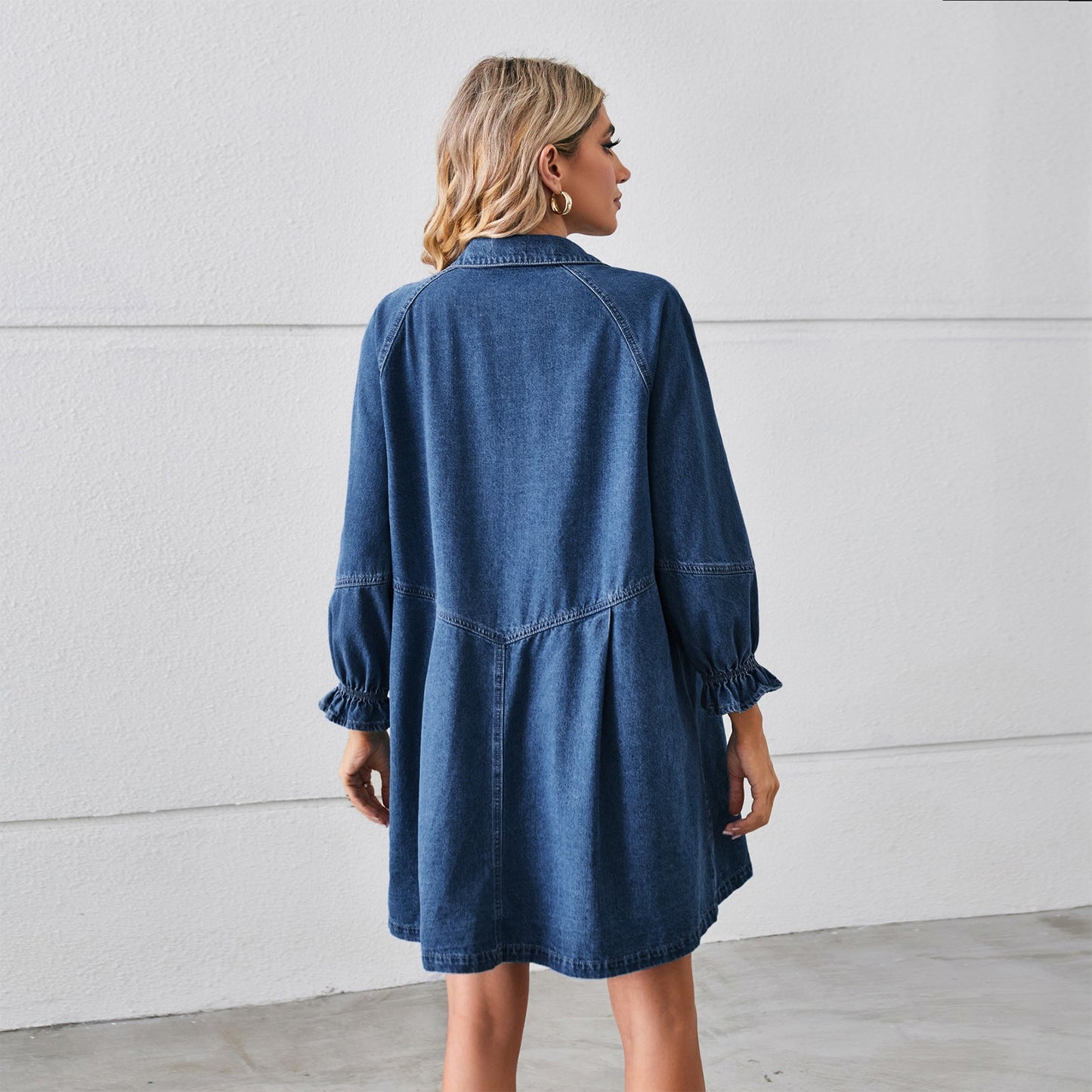 Denim Dream Kleid mit Puffärmeln