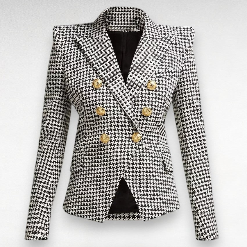 The Pauline Slim Fit Houndstooth Blazer